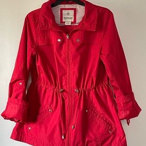Red wind breaker jacket